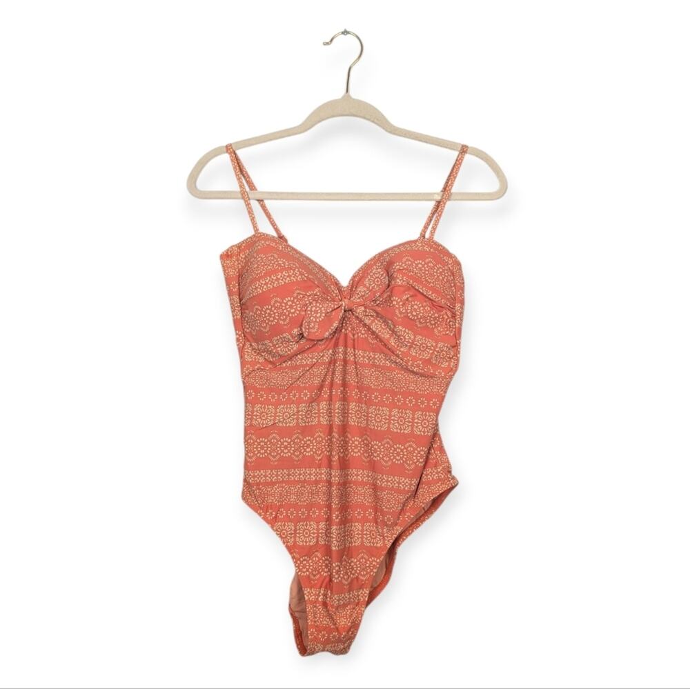 Robin Piccone Isla One Piece Swimsuit 14 Orange Sweetheart Neck Swim Resort
